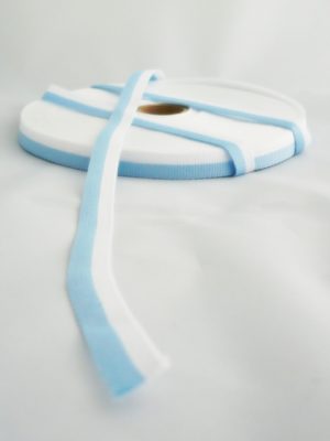 Taśma/wstęga rypsowa biało-niebieska – Flaga Maryjna, szerokość 1cm - obrazek 3