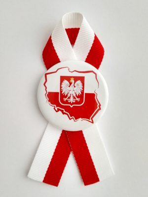 Mały Kotylion Polski z przypinką kontur Polski - obrazek 5
