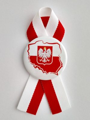 Mały Kotylion Polski z przypinką kontur Polski - obrazek 4