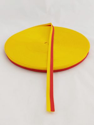Taśma/wstęga rypsowa żółto-czerwona / czerwono-żółta – szerokość 1cm - obrazek 3