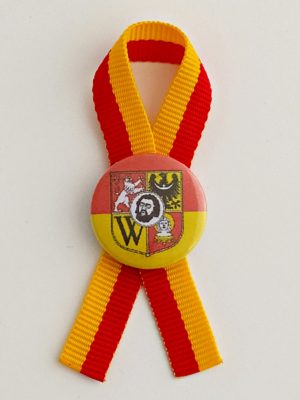 Mini Kotylion Flaga Wrocławia z herbem - obrazek 3