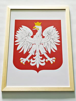 Godło Polski w ramie drewnianej - obrazek 3