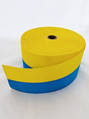 Taśma/wstęga rypsowa żółto-niebieska / niebiesko-żółta, szerokość 10cm - obrazek 3