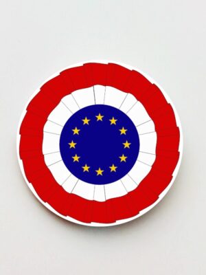 Przypinka Kokarda Narodowa Polska w Unii Europejskiej 56mm - obrazek 1