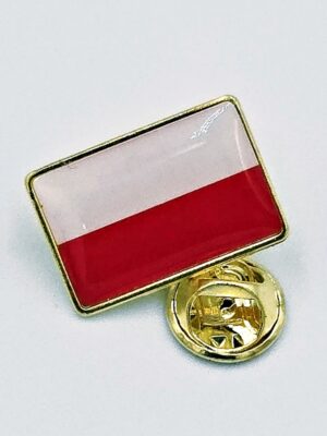 Flaga Polski - metalowy pin - obrazek 1