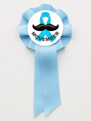 Kotylion Niebieska Wstążka - MOVEMBER - Niebieski Listopad