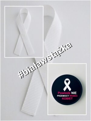 Biała Wstążka – Biała Kokardka - 10 sztuk Z AGRAFKĄ - obrazek 4