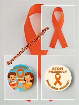 Przypinka Pomarańczowa Wstążka - Stop Przemocy! - obrazek 3