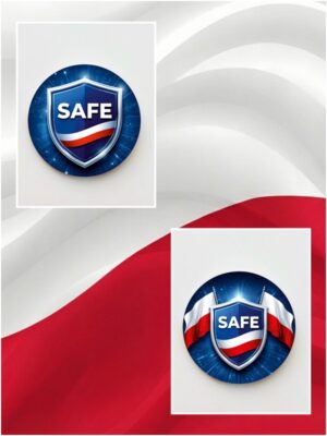Przypinka SAFE - symbol bezpieczeństwa i spokoju - obrazek 1