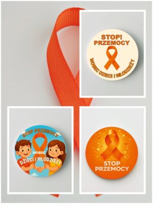 Przypinka Pomarańczowa Wstążka - Stop Przemocy! - obrazek 4