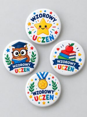 Przypinka Wzorowy Uczeń – kolorowa odznaka szkolna - obrazek 1