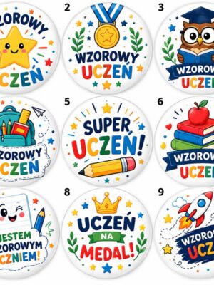 Przypinka Wzorowy Uczeń – kolorowa odznaka szkolna - obrazek 3